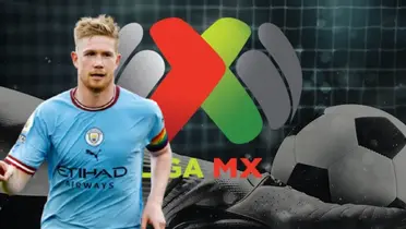 Kevin De Bruyne junto al logo de la Liga MX / FOTO THE INDEPENDENT