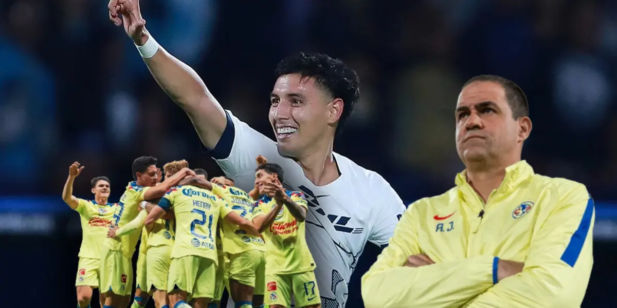 Leo Suárez festejando, jugadores del América y André Jardine/ Foto Soy Fútbol.