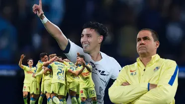 Leo Suárez festejando, jugadores del América y André Jardine/ Foto Soy Fútbol.