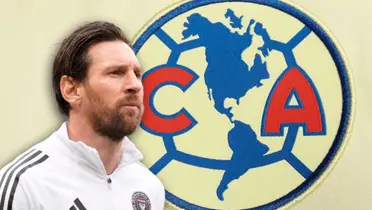 Lionel Messi y escudo del América/Foto Marti.