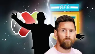 Lionel Messi y silueta de Juan Brunetta/Foto ESPN.
