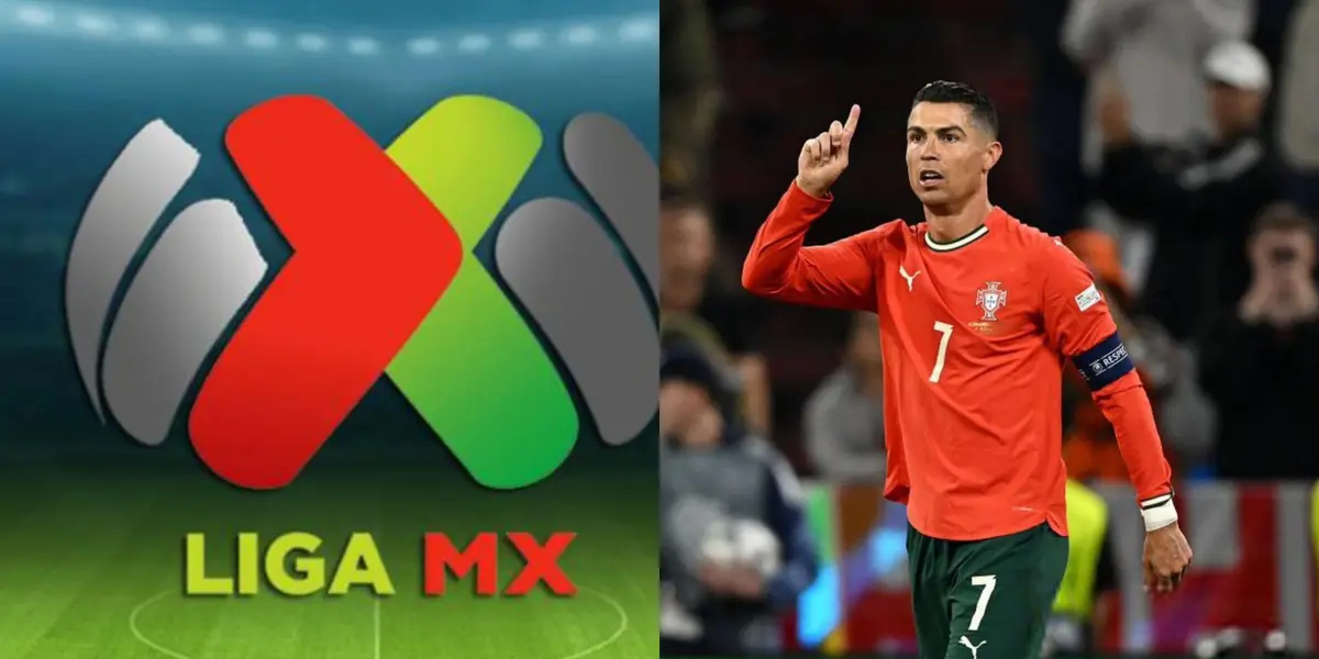 Logo de Liga MX y Cristiano Ronaldo/Foto 'X'.