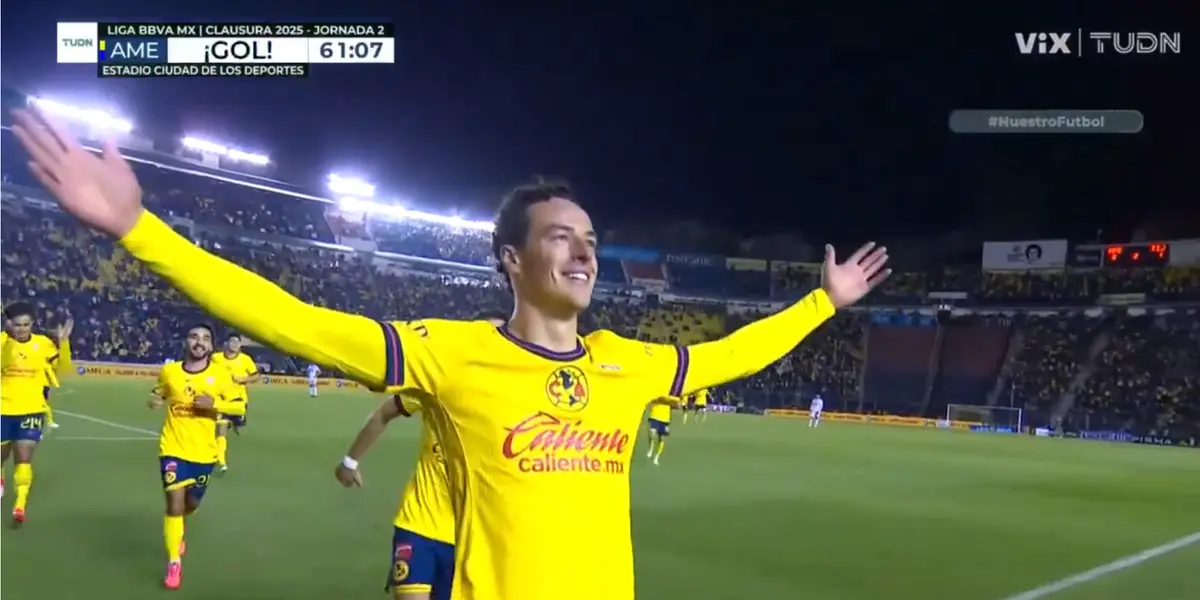 Lozano celebrando el empate. Captura de TUDN