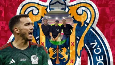 Luis Chávez junto al escudo de Chivas / FOTO TRANSFERMARKT
