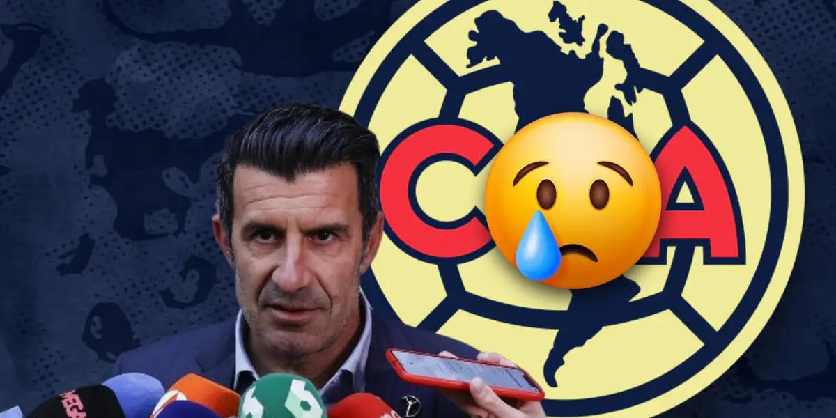 Luis Figo y emoji llorando/Foto Club América.