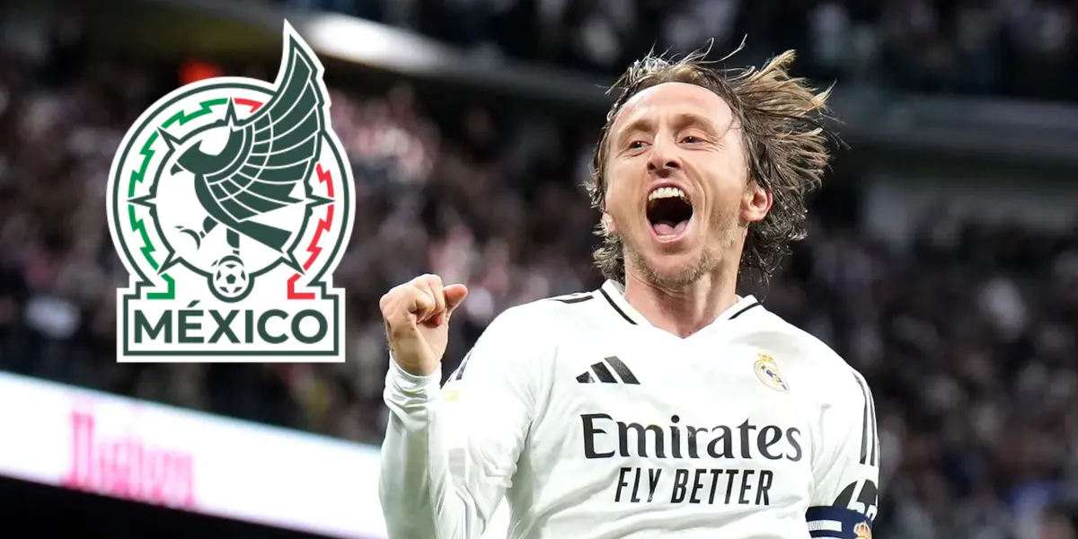 Luka Modric junto al escudo de la Selección Mexicana / FOTO EL PAÍS