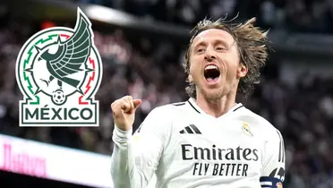 Luka Modric junto al escudo de la Selección Mexicana / FOTO EL PAÍS