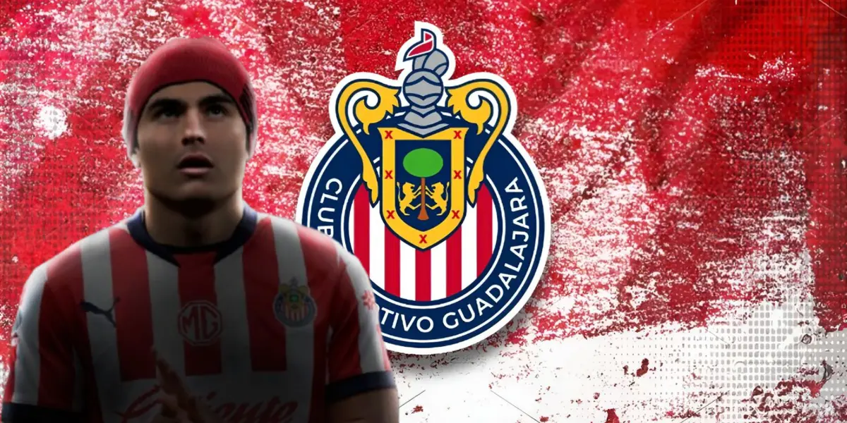 Luka Romero junto al escudo de Chivas / FOTO X