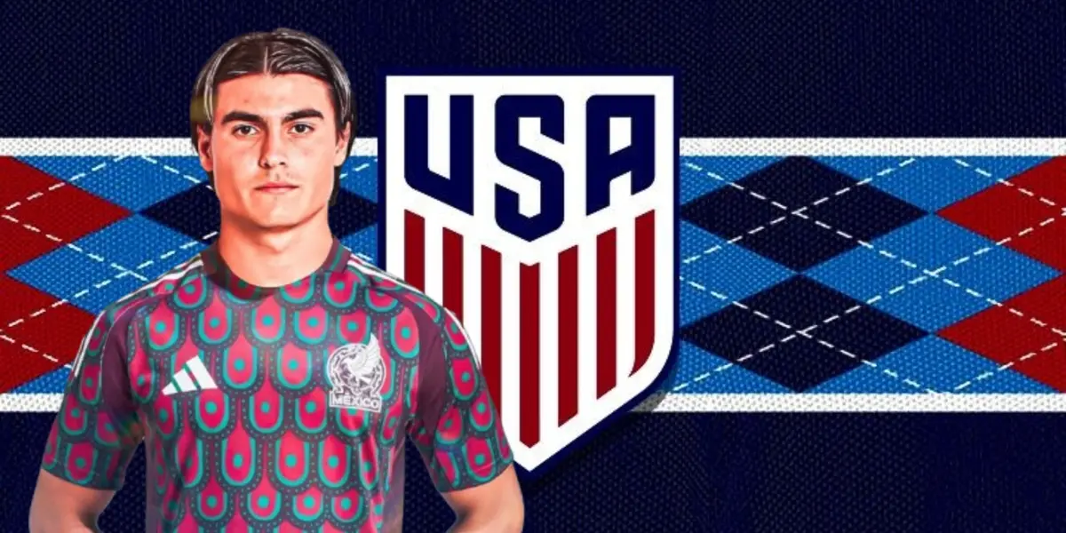 Luka Romero junto al escudo de Estados Unidos / FOTO X