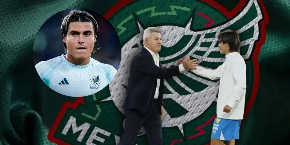 Luka Romero y Javier Aguirre/Foto Footy Headlines y diseño hecho por 365scores México.