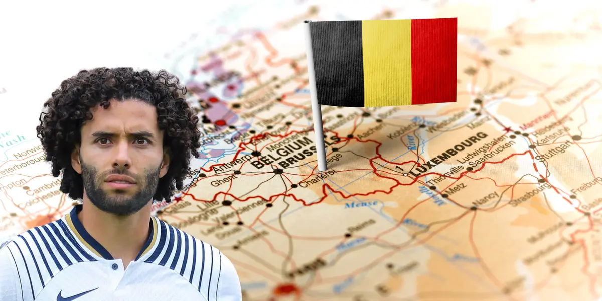 Mapa de Bélgica tomado de Canva, con Huerta al frente