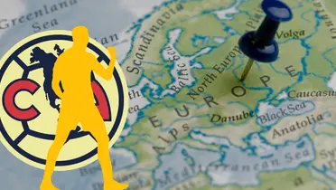 Mapa de Europa tomado de Canva con escudo del América.