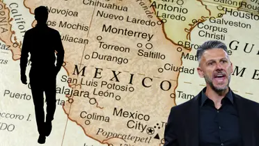 Mapa de México tomado de Canva, con Demichelis al frente