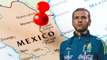 Mapa de México tomado de Canva, con Jaime al frente