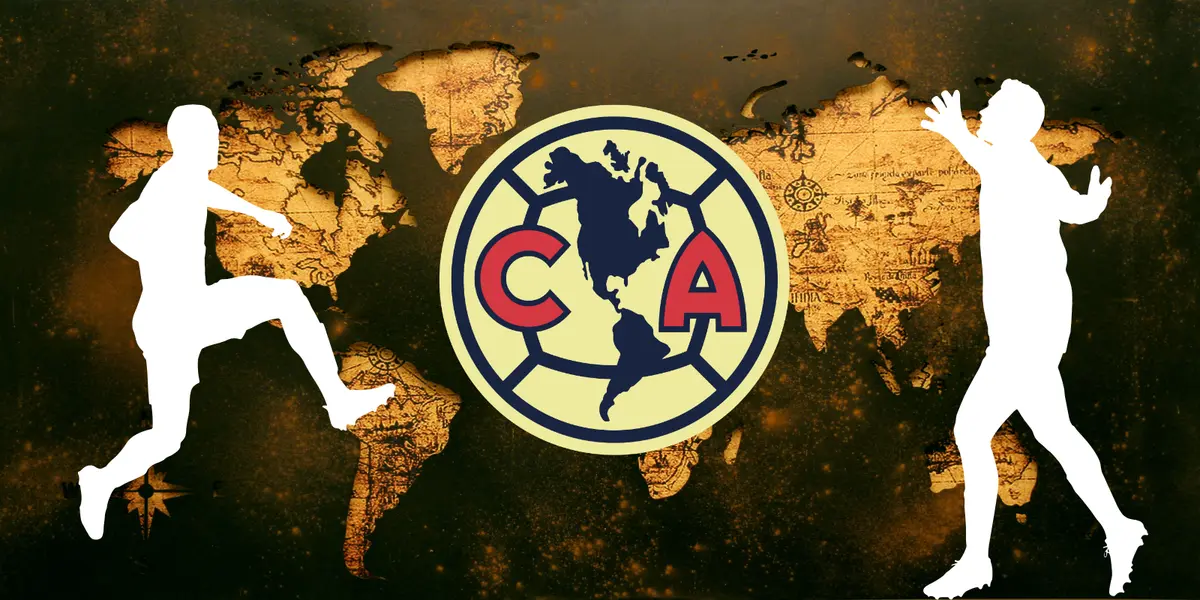 Mapa mundial de fondo, tomado de Canva, con escudo de América al frente