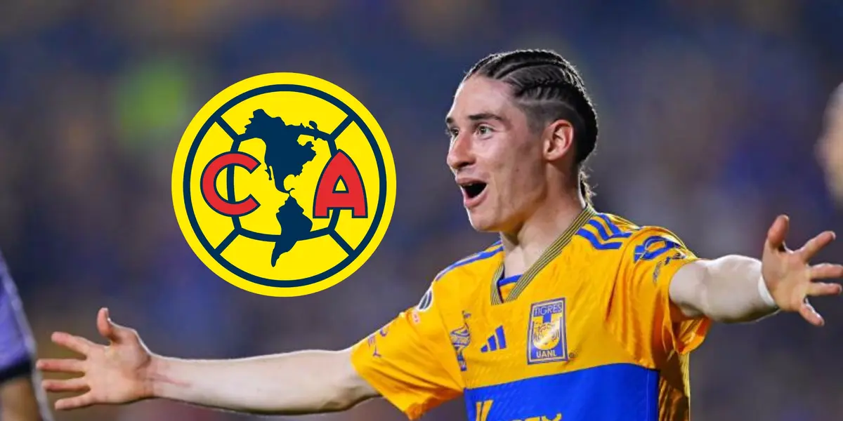 Marcelo Flores y escudo del América/Foto MexSport.