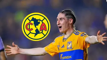 Marcelo Flores y escudo del América/Foto MexSport.