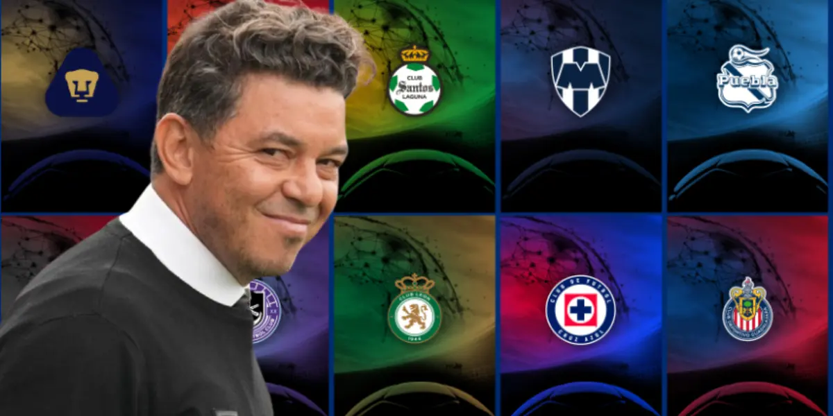 Marcelo Gallardo junto a equipos de la Liga MX / FOTO PERFIL