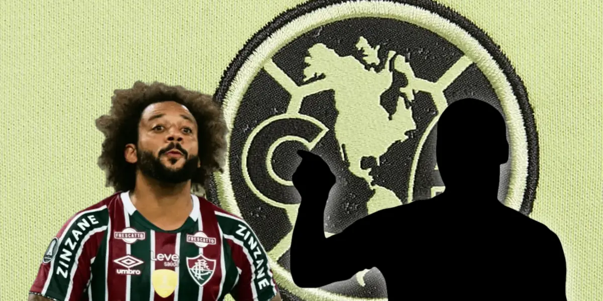 Marcelo Vieira y silueta de futbolista señalando/Foto Nike.