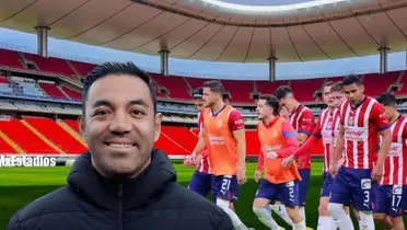 Marco Fabián y jugdores de Chivas/ Foto Estadios de México.