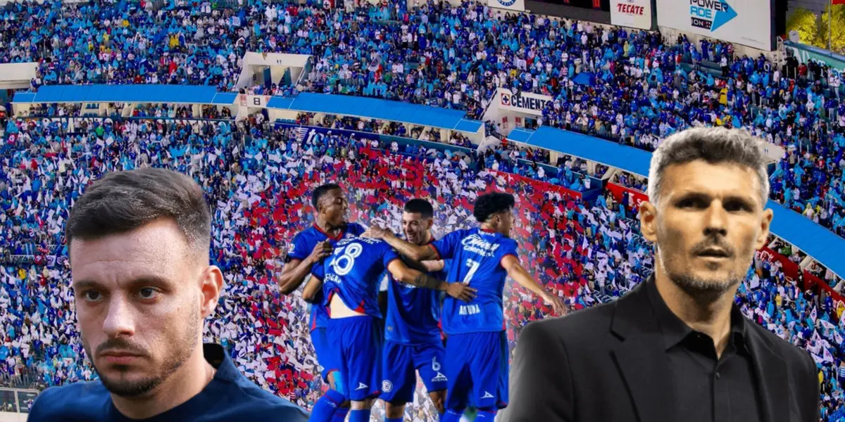 Martín Anselmi, Fernando Ortiz y jugadores de Cruz Azul/ Foto Récord.