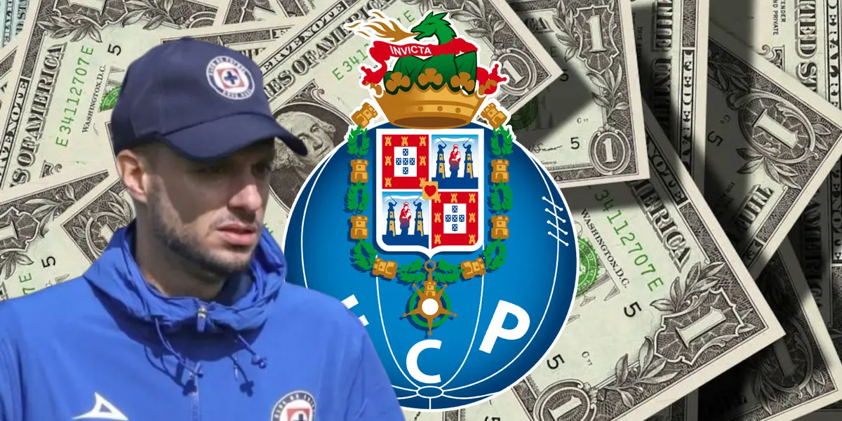 Martín Anselmi junto al escudo del Porto / FOTO ÁNGEL METROPOLITANO