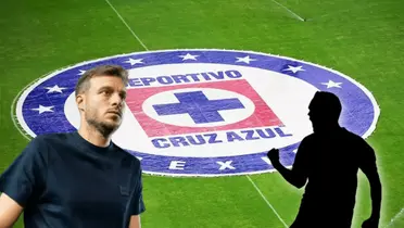 Martín Anselmi y silueta de jugador celebrando/ Foto Capital CDMX.