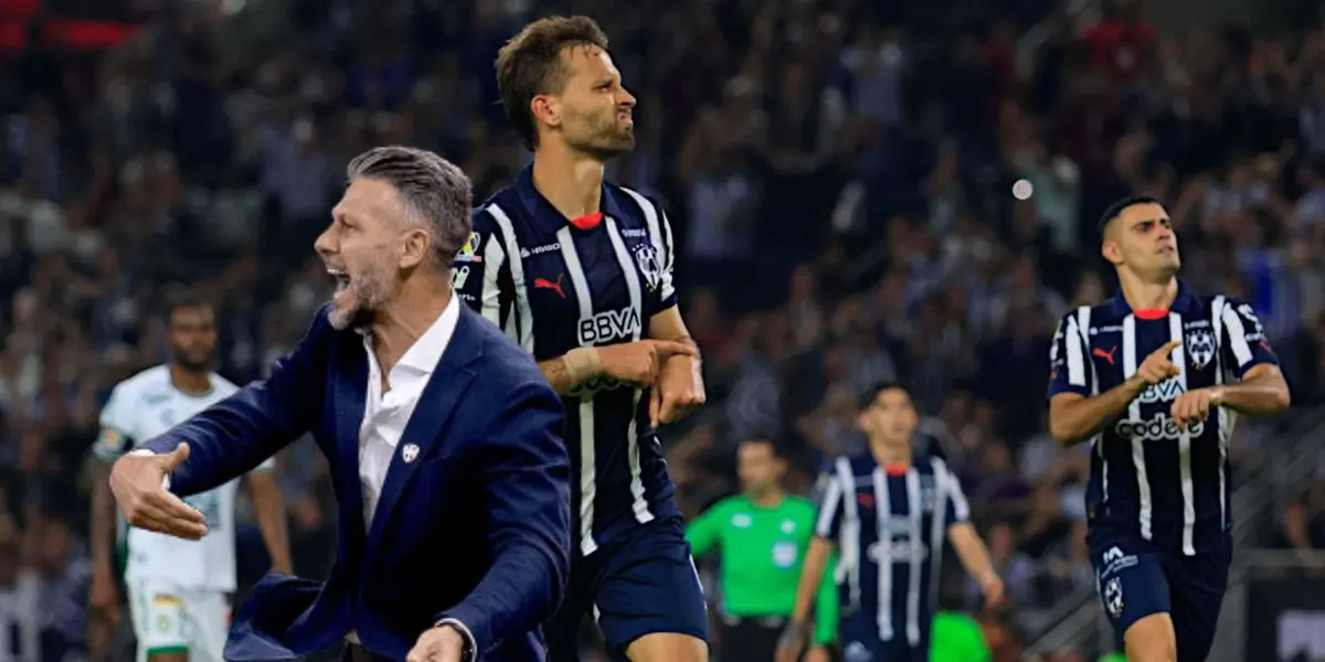 Martín Demichelis gritando y Sergio Canales celebrando/ Foto Info 7.