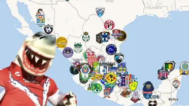 Mascota de Veracruz junto a clubes de México / FOTO YAHOO NOTICIAS