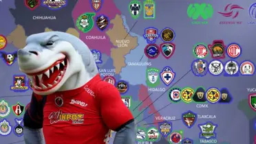 Mascota del Veracruz junto a clubes mexicanos / FOTO SOY FUTBOL