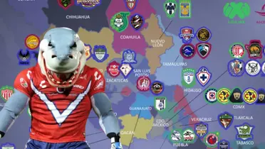 Mascota del Veracruz junto a clubes mexicanos / FOTO W DEPORTES