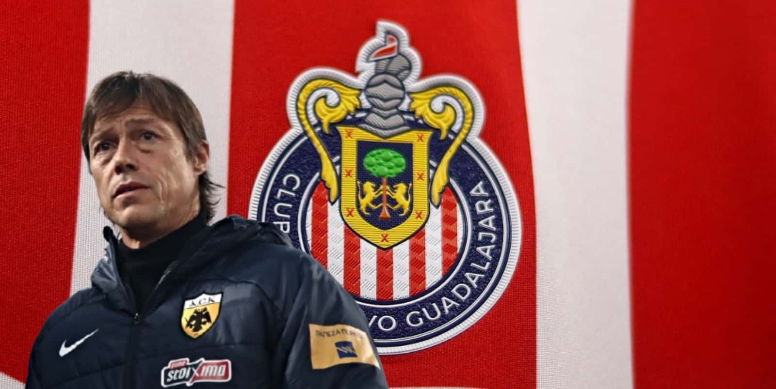 Matías Almeyda junto al escudo de Chivas / FOTO RADAR