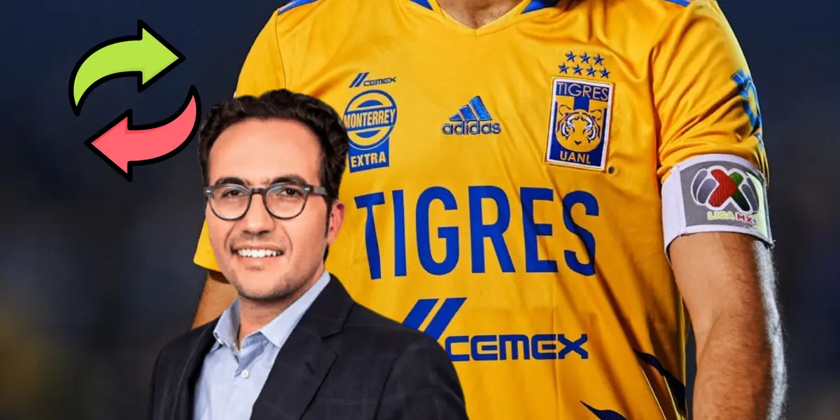 Mauricio Culebro sonriendo y camiseta de Tigres/Foto TUDN.