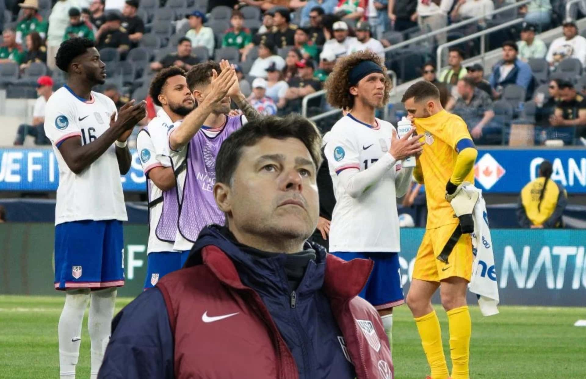Mauricio Pochettino y jugadores de la Selección de Estados Unidos/ Foto CBS Sports.