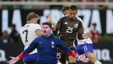 Mauricio Pochettino y jugadores de México y Estados Unidos/Foto Reuters.