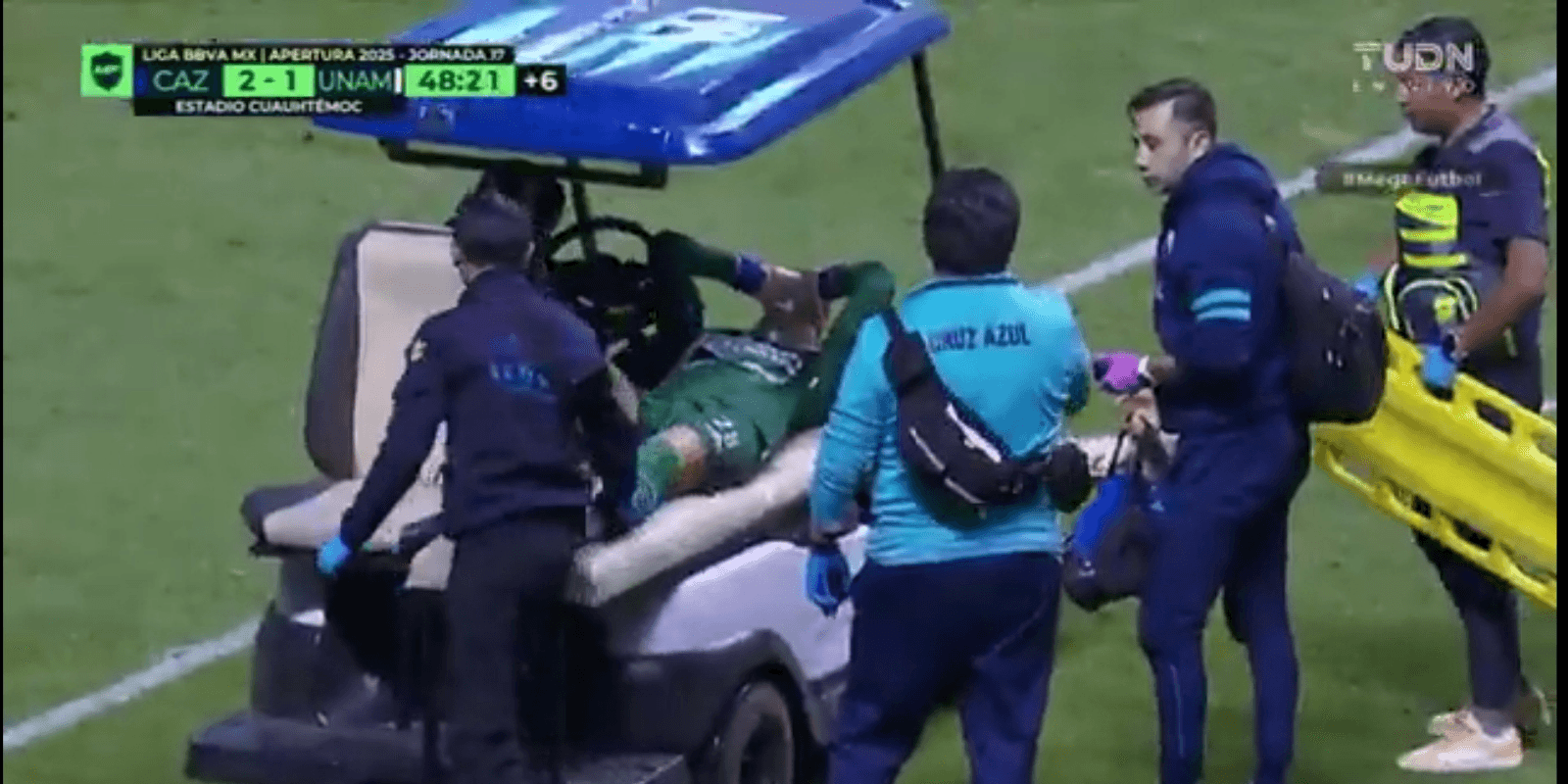 Mier lesionado. Captura de TUDN
