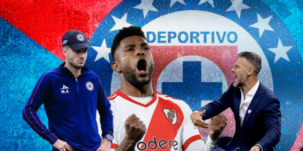 Miguel Borja, Martín Demichelis y Martín Anselmi/Foto W Deportes.