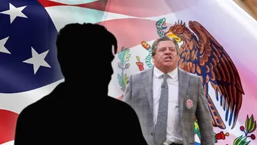 Miguel Herrera enojado y Diego Luna en forma de silueta/ Foto US Embassy.