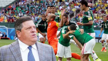 Miguel Herrera, jugadores de Países Bajos y Selección Mexicana/ Foto Dallas Morning News.