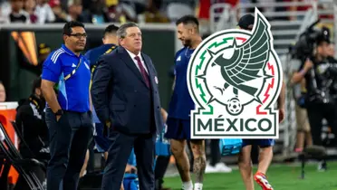 Miguel Herrera y escudo de Selección Mexicana/ Foto Reforma.