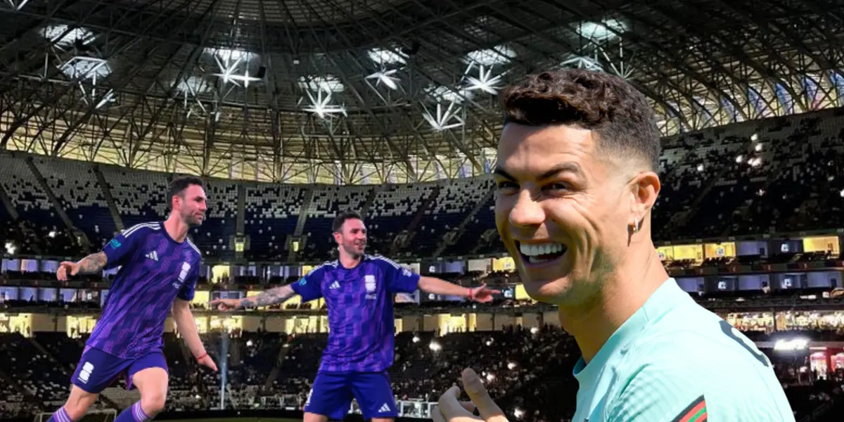 Miguel Layún celebrando y Cristiano Ronaldo riendo/ Foto Maher Pardo.