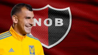 Nahuel Guzmán junto al escudo de Newell's Old Boys / FOTO ESPN DEPORTES