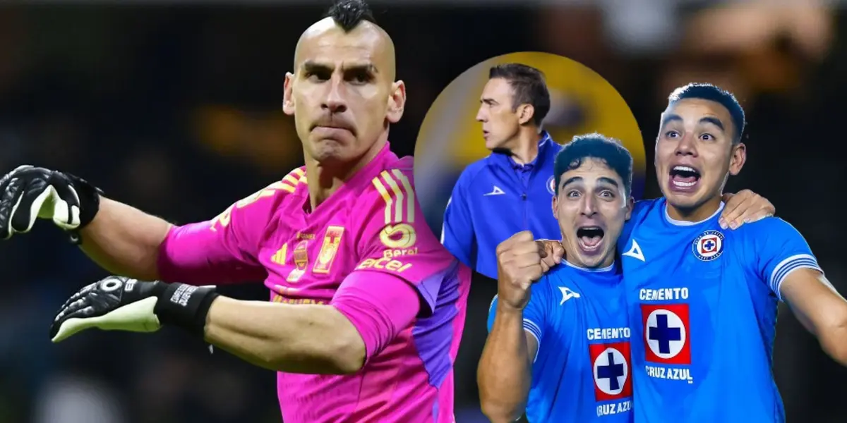 Nahuel Guzmán, Vicente Sánchez y jugadores de Cruz Azul/ Foto FMF