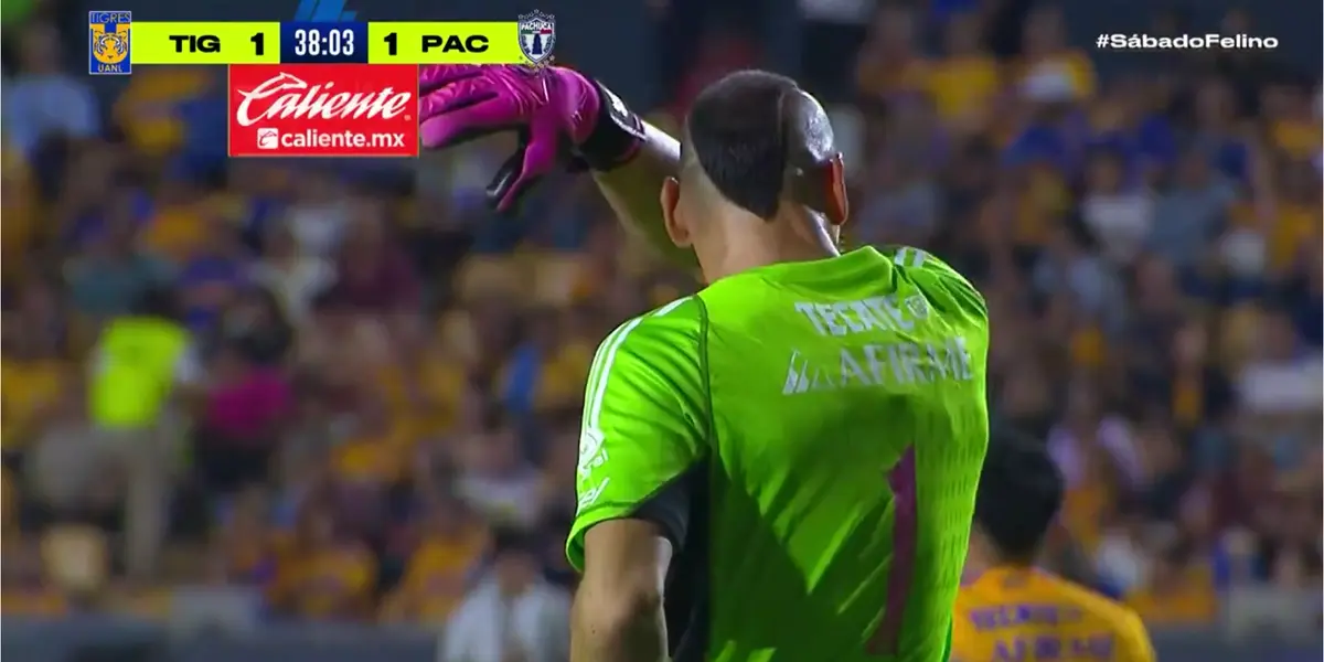 Nahuel tras gol de Pachuca. Captura de Azteca Deportes