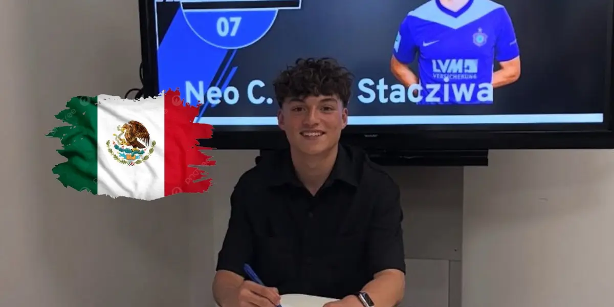 Neo Lima firmando su contrato con el Paderborn / FOTO EMBAJADORES AZTECAS
