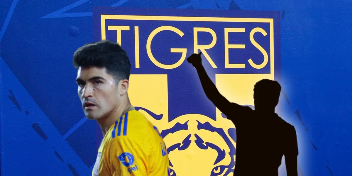 Nicolás Ibáñez y silueta de futbolista/Foto Tigres.