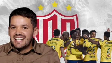 Nicolás Larcamón junto a futbolistas del América / FOTO BOLAVIP