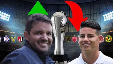 Nicolás Larcamón y James Rodríguez/Foto Infobae.