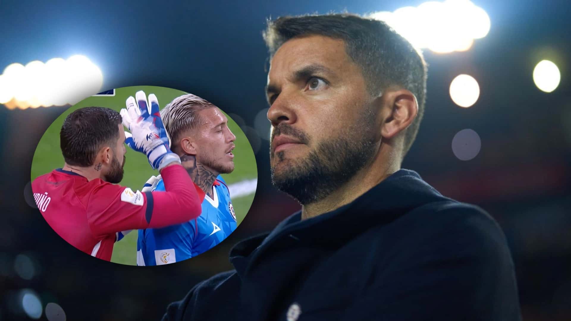 Nicolás Larcamón y jugadores de Cruz Azul