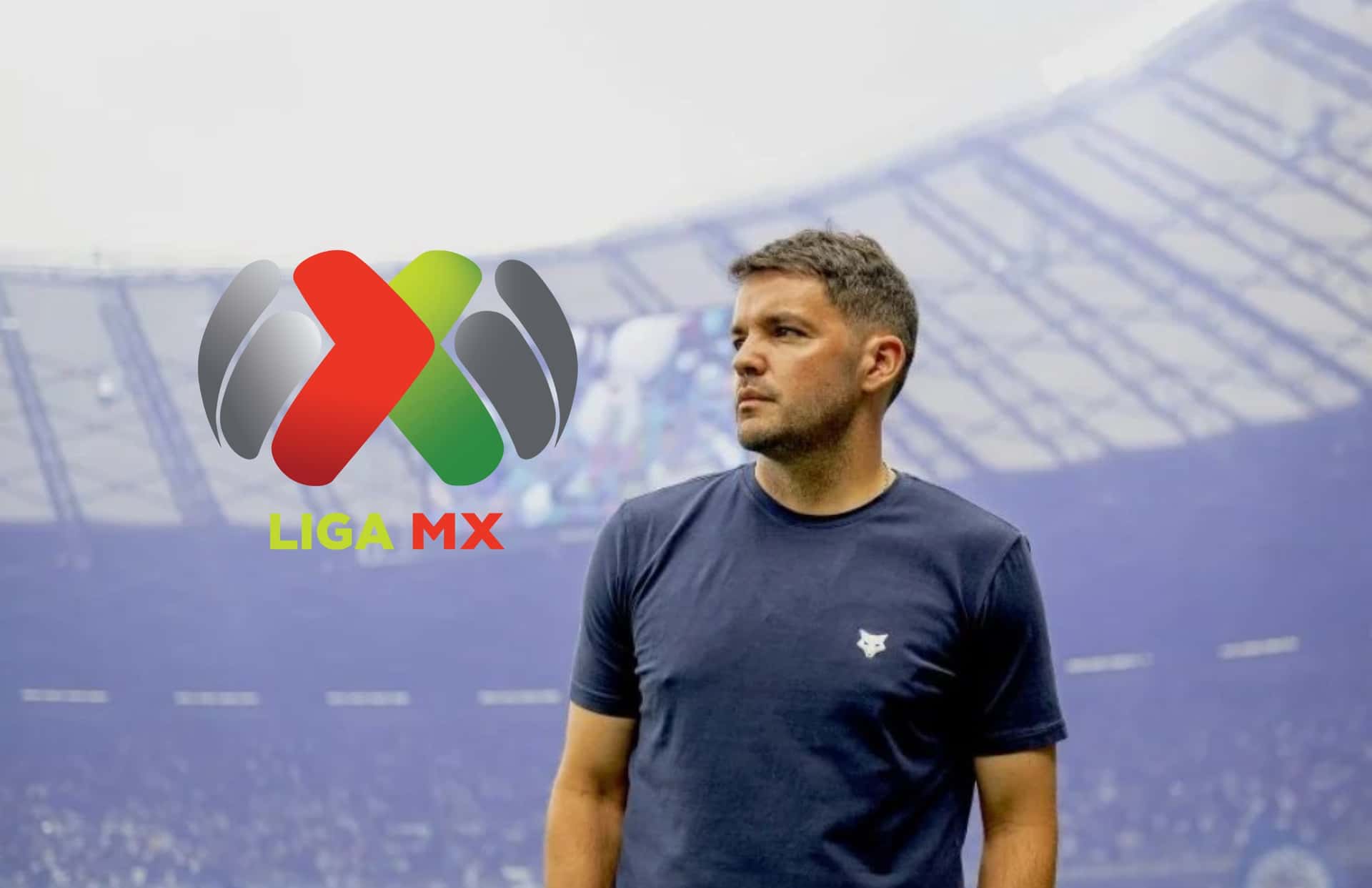 Nicolás Larcamón y logo de Liga MX/Foto Deportes Total MX.